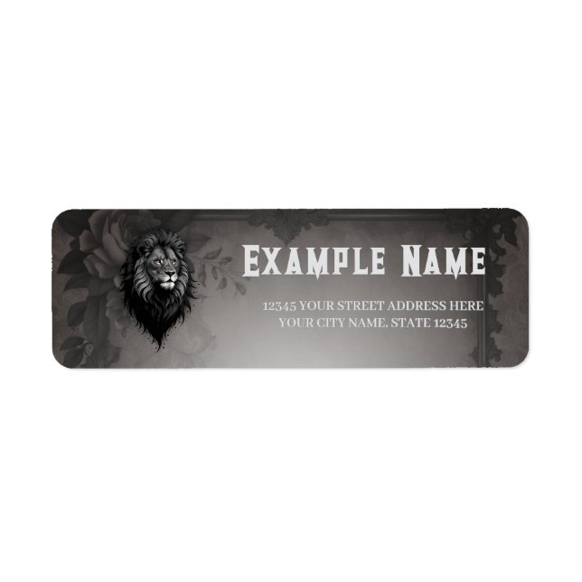 Wild Grace: striking portrait of a lion Label (Front)