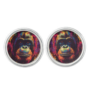 Wild Graffiti Urban Jungle Gorilla Cufflinks