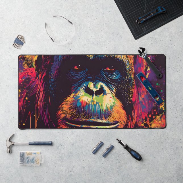 Wild Graffiti Urban Jungle Gorilla  Desk Mat (Workstation)