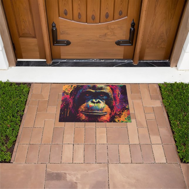 Wild Graffiti Urban Jungle Gorilla  Doormat (Outdoor)