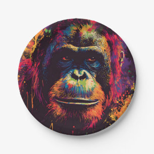 Wild Graffiti Urban Jungle Gorilla Paper Plates