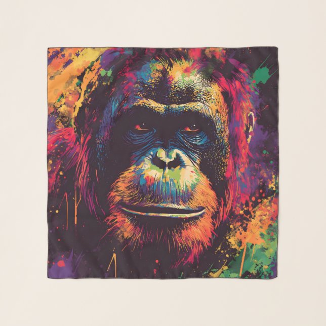 Wild Graffiti Urban Jungle Gorilla  Scarf (Front)