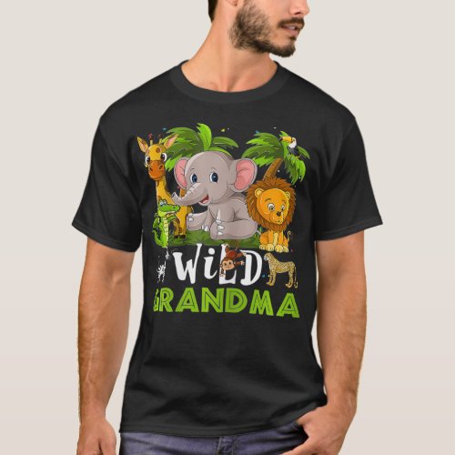 Wild Grandma  Jungle Safari Zoo Theme Animal T_Shirt