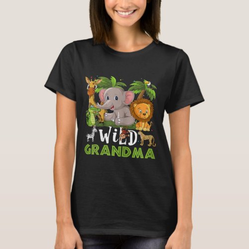Wild Grandma Jungle Safari Zoo Theme T_Shirt