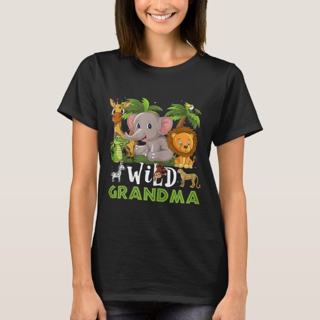 Wild Grandma Jungle Safari Zoo Theme T-Shirt (Front)