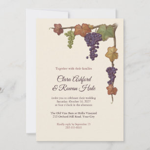 Wild Grapevine Autumn Wedding Invitation