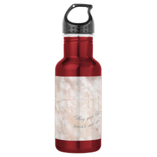 Wild Grass in Snow and Ice - Merry Christmas Stainless Steel Water Bottle