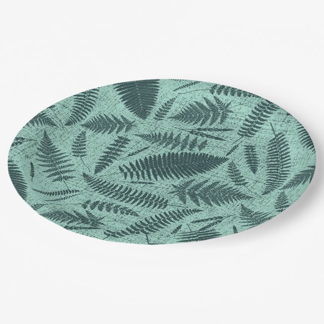 Wild grasses and ferns paper plates (Angled)