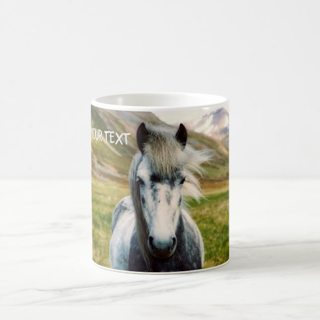 Wild Gray Horse Coffee Mug (Center)