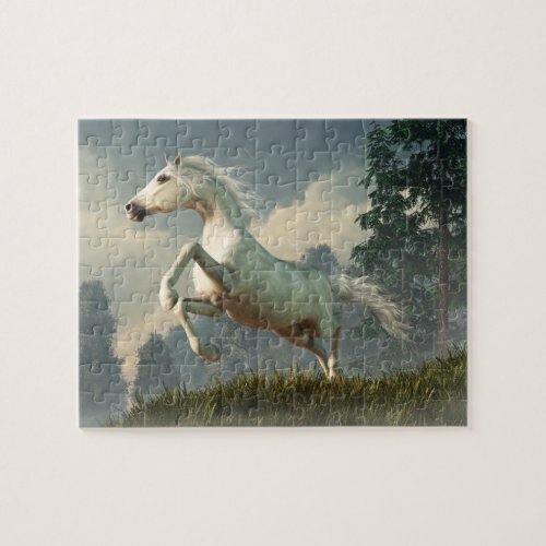 Wild Gray Horse Jigsaw Puzzle