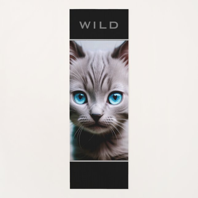 Wild Gray Kitten - Yoga Mat (Front)