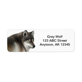 Wild Gray Wolf Customizable Label
