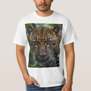 Wild Green Eyed Jaguar In The Forest, T-Shirt