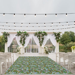 Wild Green Field Blooms Outdoor Rug
