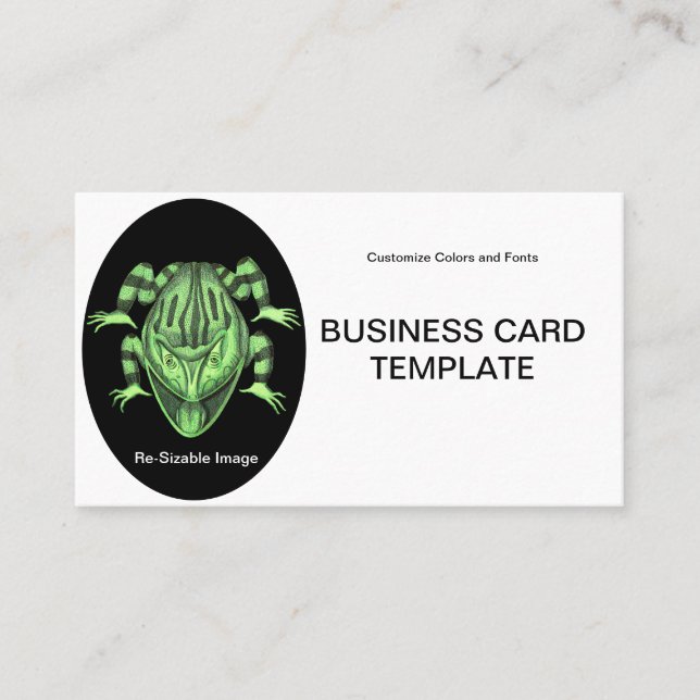 Wild Green Frog Reptiles The Toad  Business Card (Front)