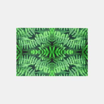 Wild Green Leafy Ferns Abstract       Rug by SmilinEyesTreasures at Zazzle