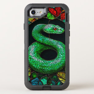 Wild Green Snake Bold Aesthetic Design OtterBox Defender iPhone SE/8/7 Case