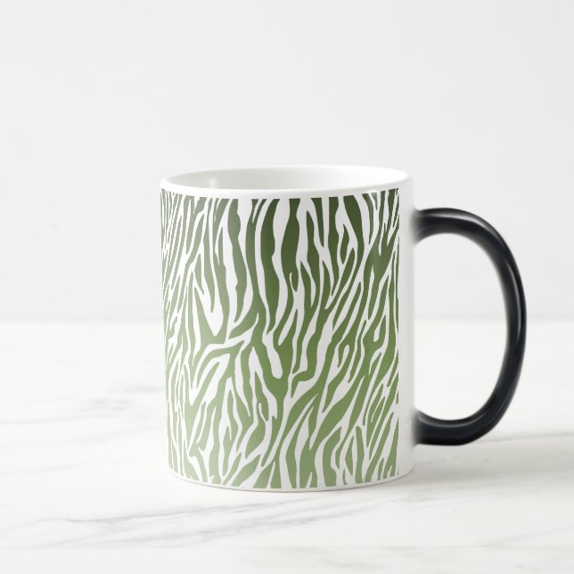 Wild Green Zebra Print Color Morph Mug (Right)