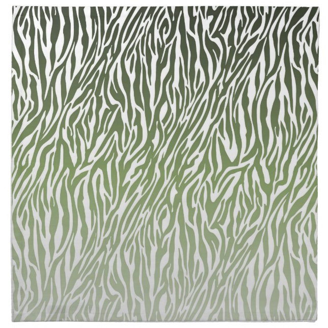 Wild Green Zebra Print Ombre Cloth Napkin (Front)
