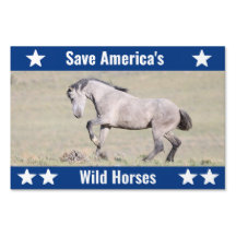 Wild Grey Horse Yard Sign