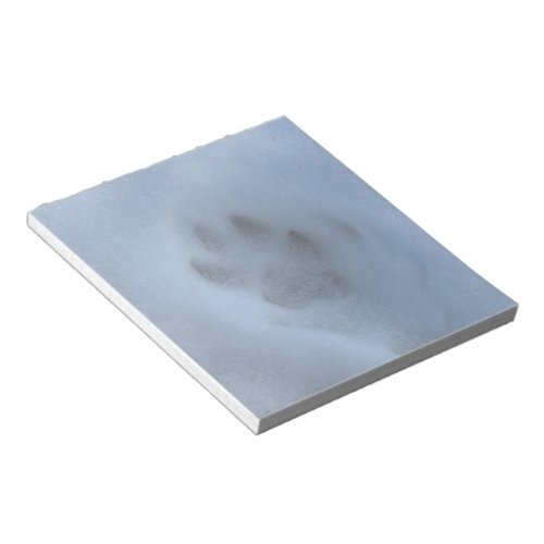 Wild Grey Wolf Paw Print in Winter Snow Notepad