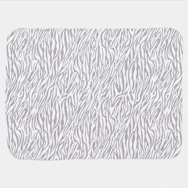 Wild Grey Zebra Print Stroller Blanket (Horizontal)