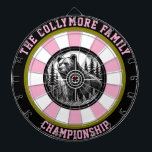 Wild Grizzly in Forest Target Dart Board<br><div class="desc">Powerful circular art of a grizzly bear in the forest,  highlighted with a target.</div>