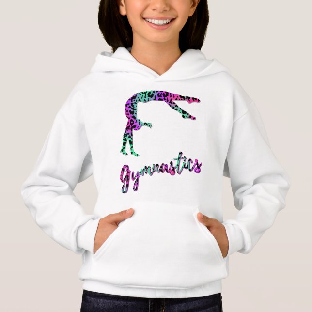Wild Gymnastics Girl | Animal Print Gymnastics Hoodie (Front)