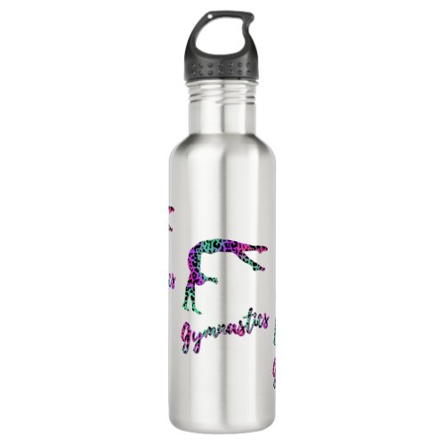 Wild Gymnastics Girl  Animal Print Gymnastics Stainless Steel Water Bottle