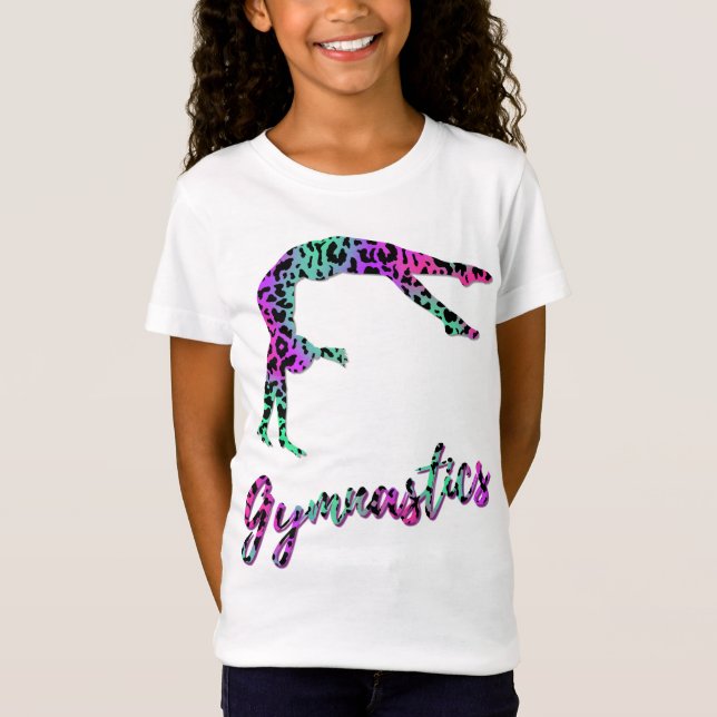Wild Gymnastics Girl | Animal Print Gymnastics T-Shirt (Front)