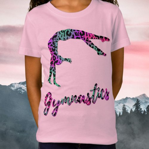 Wild Gymnastics Girl  Animal Print Gymnastics T_Shirt