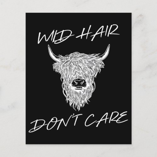 Wild Hair Dont Care Cow  lover gift Flyer