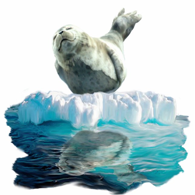 WILD HARBOR SEAL sculpted Wildlife Art Gift Statuette (Front)