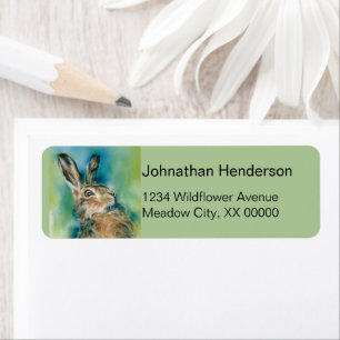 Wild Hare Exuberance Pastel Art Label