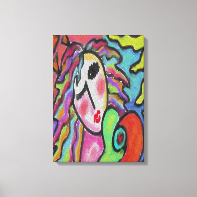 Wild Heart Abstract Digital Painting Canvas Print (Front)