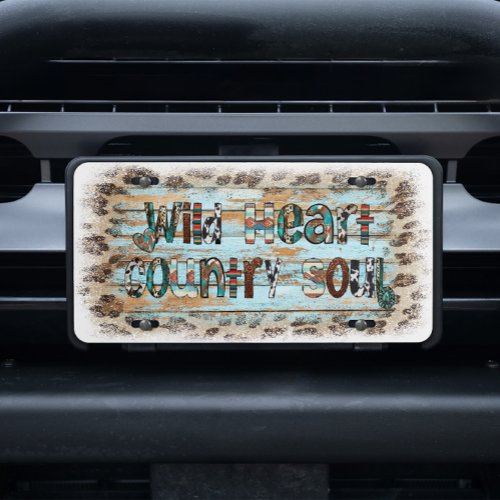 Wild Heart Country Soul Western Fun Girly License Plate