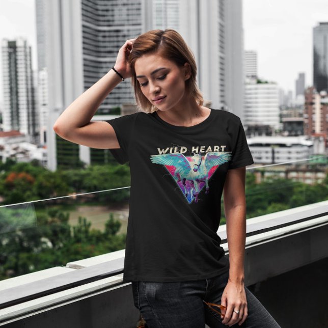 Wild Heart Flying Horse Retro T-Shirt (Creator Uploaded)