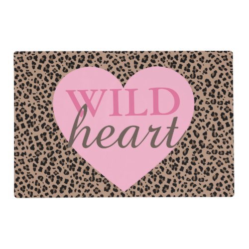 Wild Heart Leopard and Pink Placemat