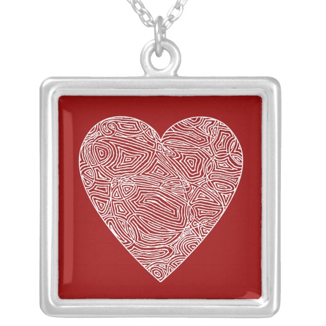 Wild Heart - Red Silver Plated Necklace (Front)