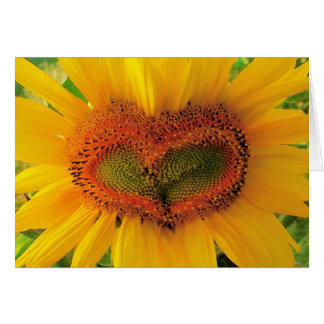 Wild heart, Sunflower heart card, love, wedding