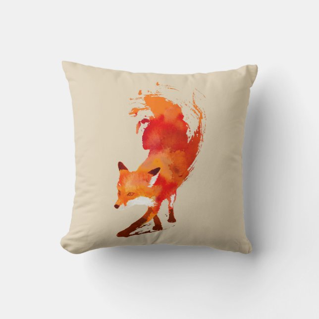Wild Heart Water Color Fox Pillow (Front)