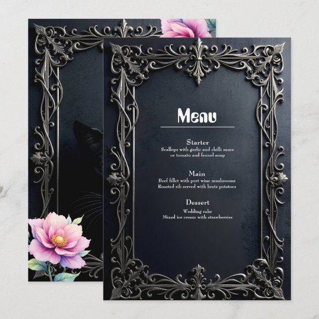 Wild Hearts, Eternal Vows. Menu (Front/Back)
