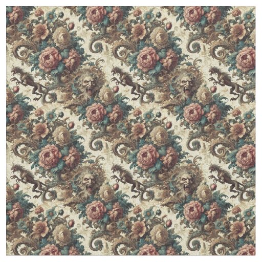 Wild Hearts & Gaunt Dogs – Gothic Dense Tile Fabric