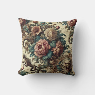 Wild Hearts & Gaunt Dogs – Gothic Victorian Throw Pillow