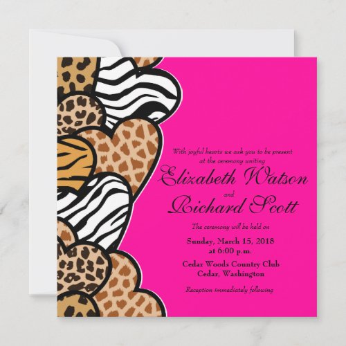 Wild hearts wedding invitation