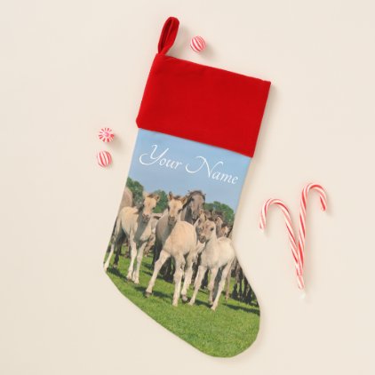 Wild Herd Grullo Colored Dulmen Horses Foals Name Christmas Stocking