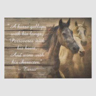 Wild Herd of Horses Decoupage Inspirational Quote Tissue Paper