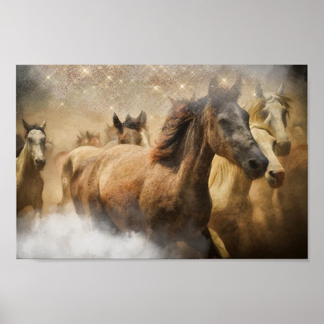 Wild Herd of Horses Decoupage Print (Front)