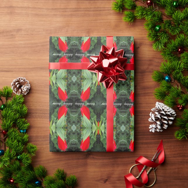 Wild Hibiscus, Bright Red Wrapping Paper (Holiday Gift)