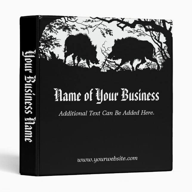 Wild Hogs /  Wild Boars Rooting in a Forest Binder (Front/Spine)